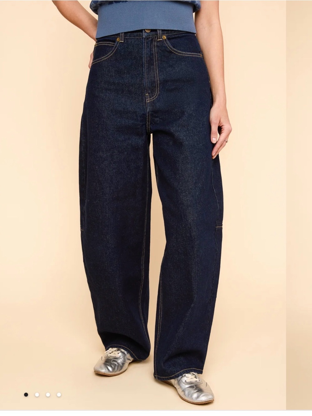 Barrel Pants in Dark Wash Denim